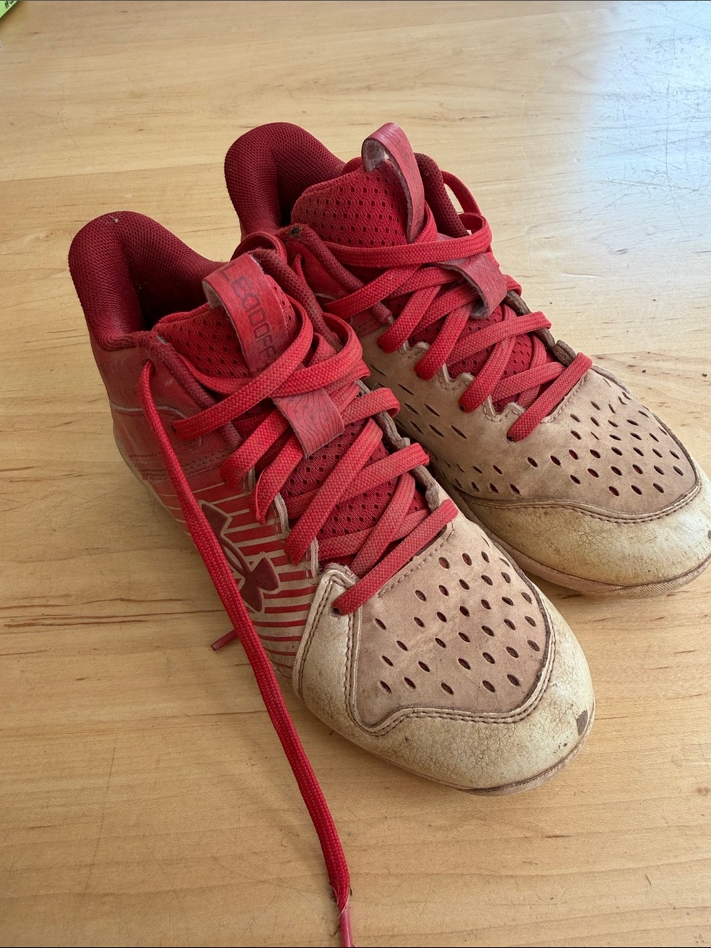 Under Armour Kids Red Baseball Cleats